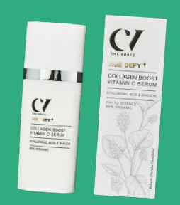 Green People Age Defy+ Collagen Boost Vitamin C Serum 30ml bottle and packaging