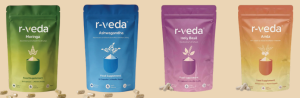 r-veda Ayurvedic Wellness Supplements – Moringa, Ashwagandha, Holy Basil and Amla pouches